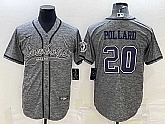 Men's Dallas Cowboys #20 Tony Pollard Grey Gridiron With Patch Cool Base Stitched Baseball Jersey,baseball caps,new era cap wholesale,wholesale hats